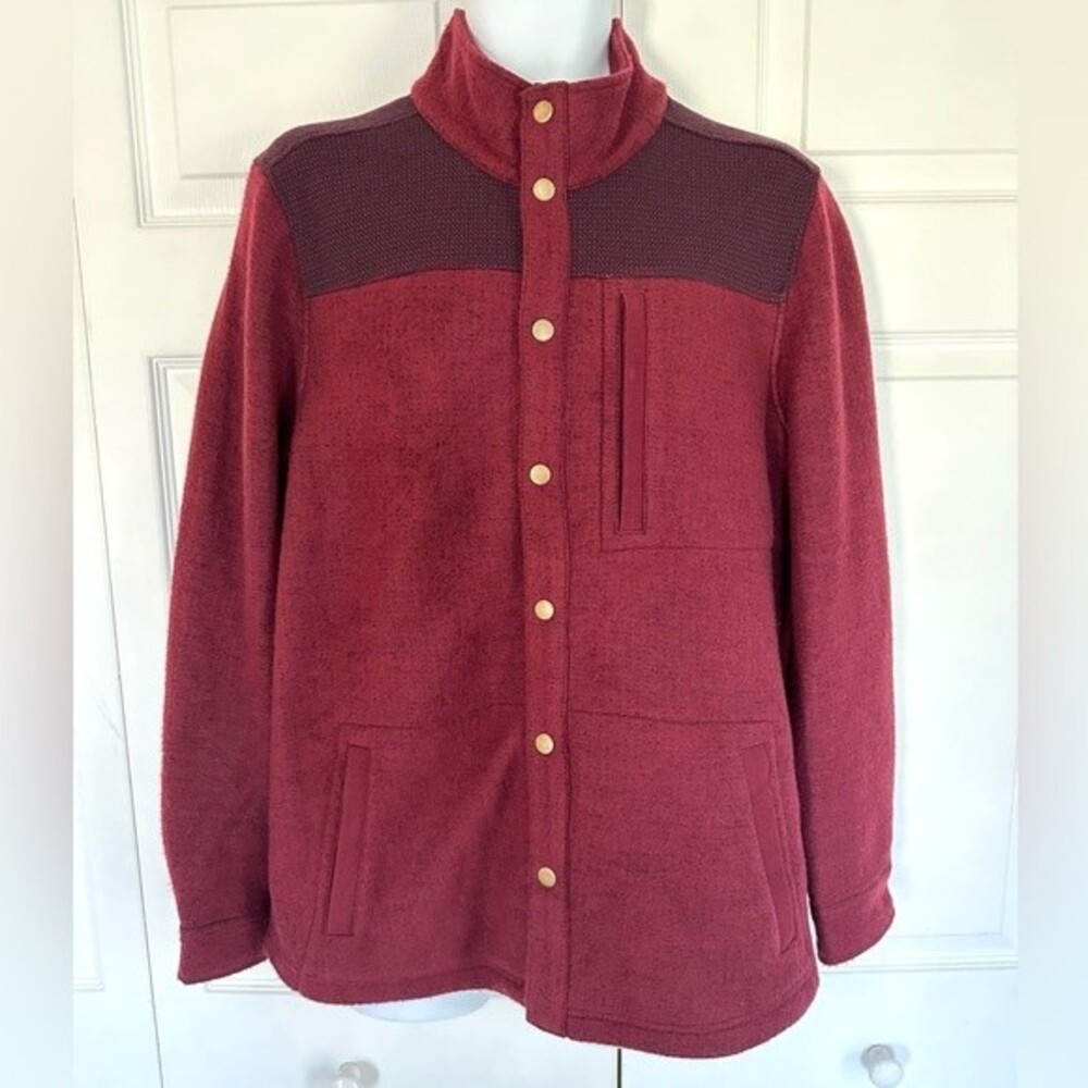 Carbon 2 Cobalt Jacket Shirt Fleece Button Down Maroon Medium Shacket